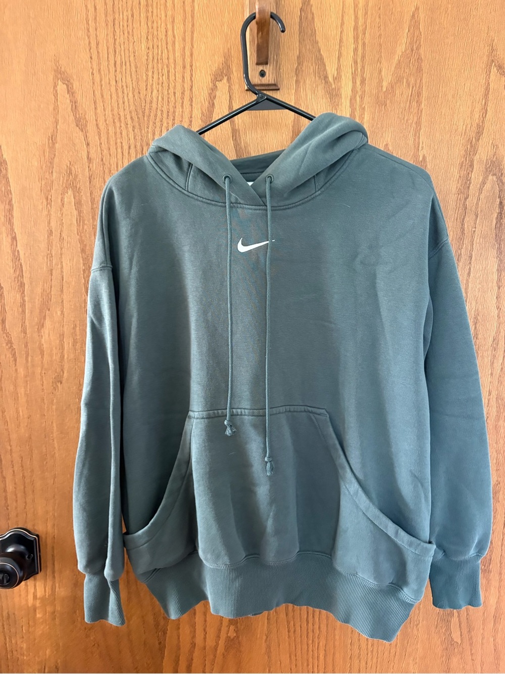 Nike Men's Crewneck Hoodie in Teal Green